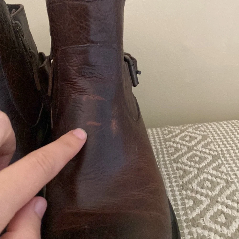JB Dillion brown leather buckle ankle boots size 8 women’s rustic cowgirlcore